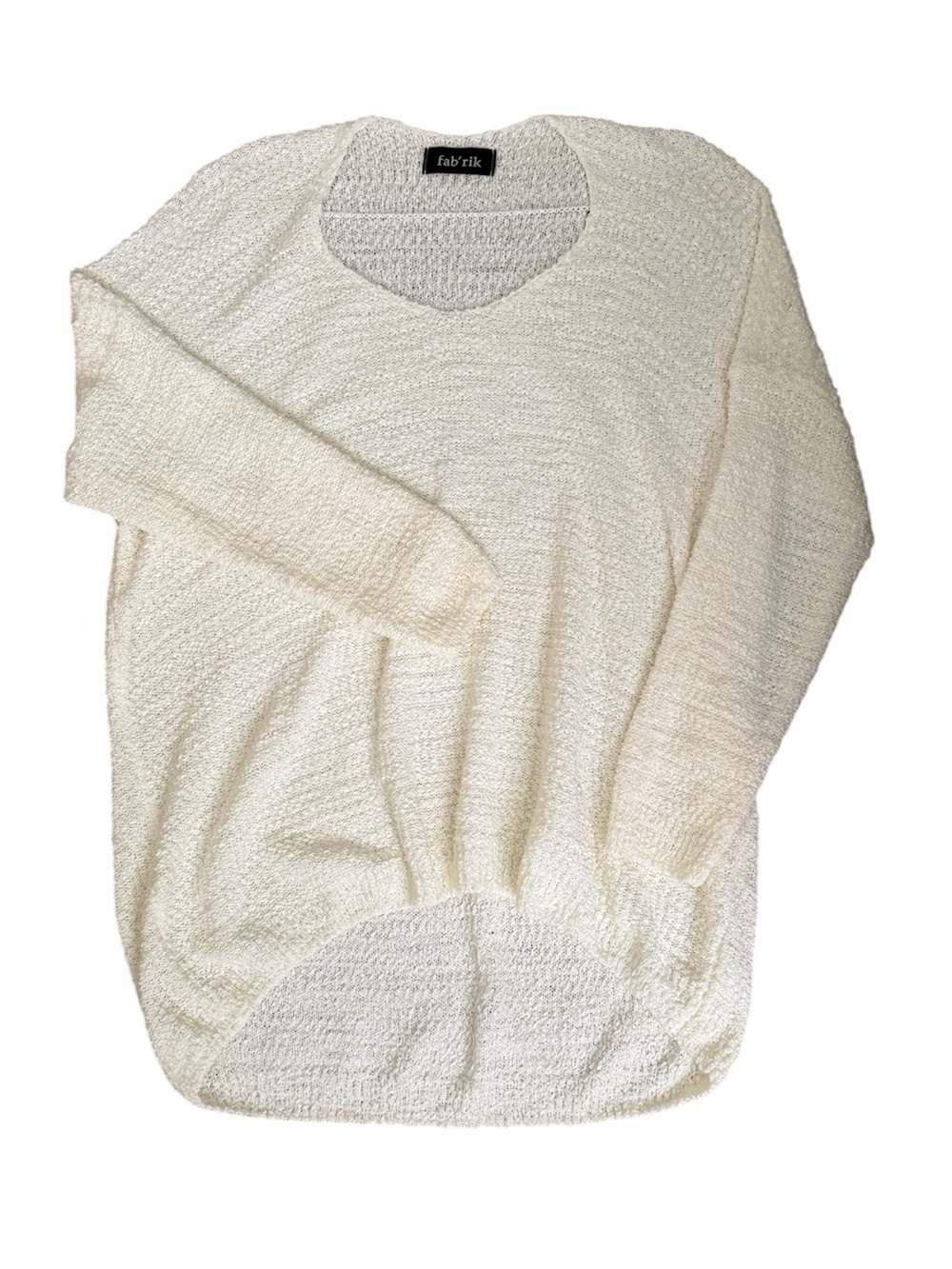FAB’RIK Cream Lightweight Open Knit Oversized Sweater